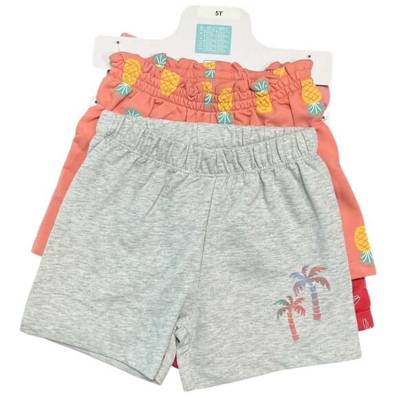 Pekkle Girls Floral Pineapple Shorts & Shirts 8 Piece Set Size 5 NWT - Picture 2 of 13